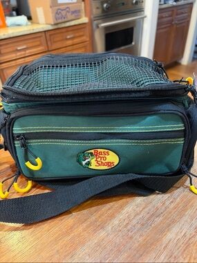 Bass Pro Shops Green and Yellow Tackle Bag/ Angler II